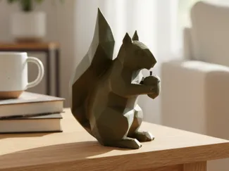 Scoiattolo con ghianda Low Poly