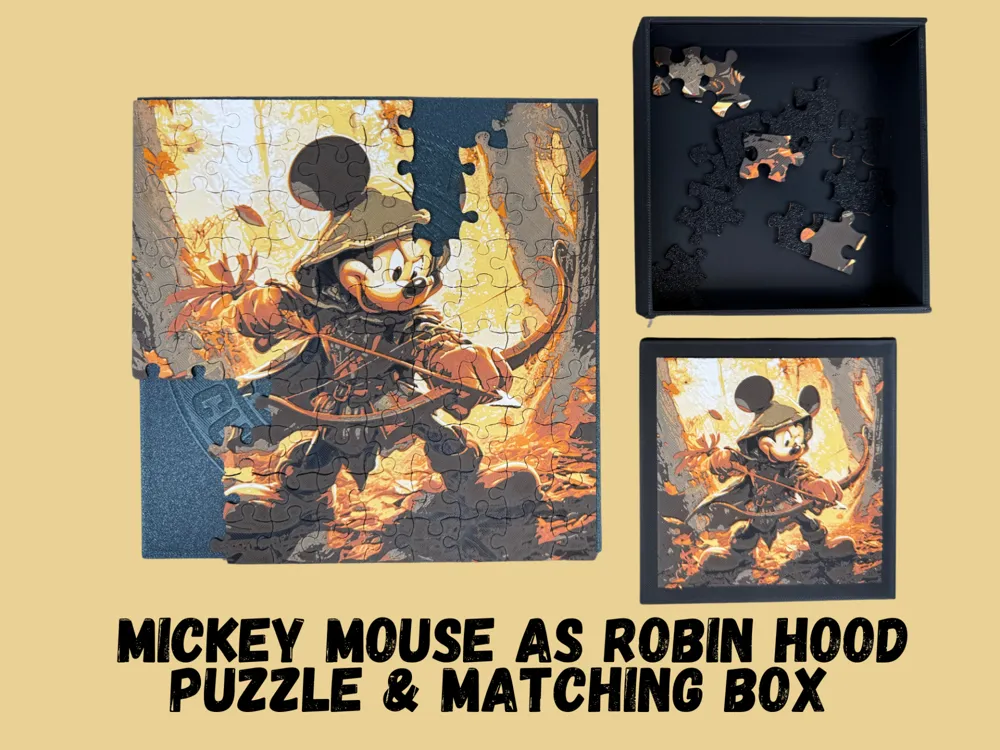 Mickey Mouse - Robin Hood - Puzzle & Box Lid