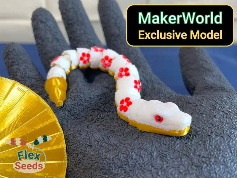 Flexi Mini Blossom Snake (Print-in-place)