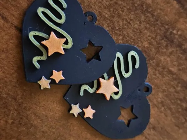 Stars in Heart Earrings