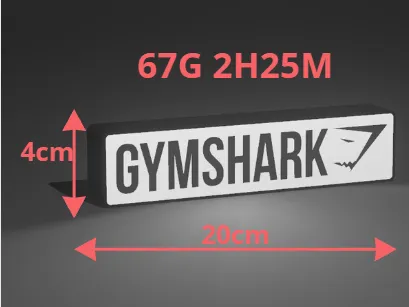 GYMSHARK LOGO LEDBOX LED LAMP WALLART ROOM DECOR 