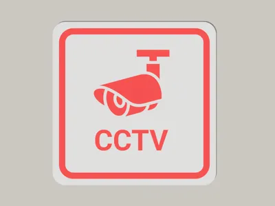 Simple CCTV Sign - PETG 90mm