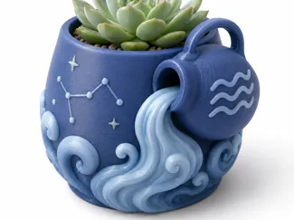 Aquarius Zodiac Succulent Planter