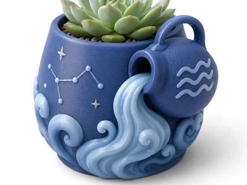 Aquarius Zodiac Succulent Planter