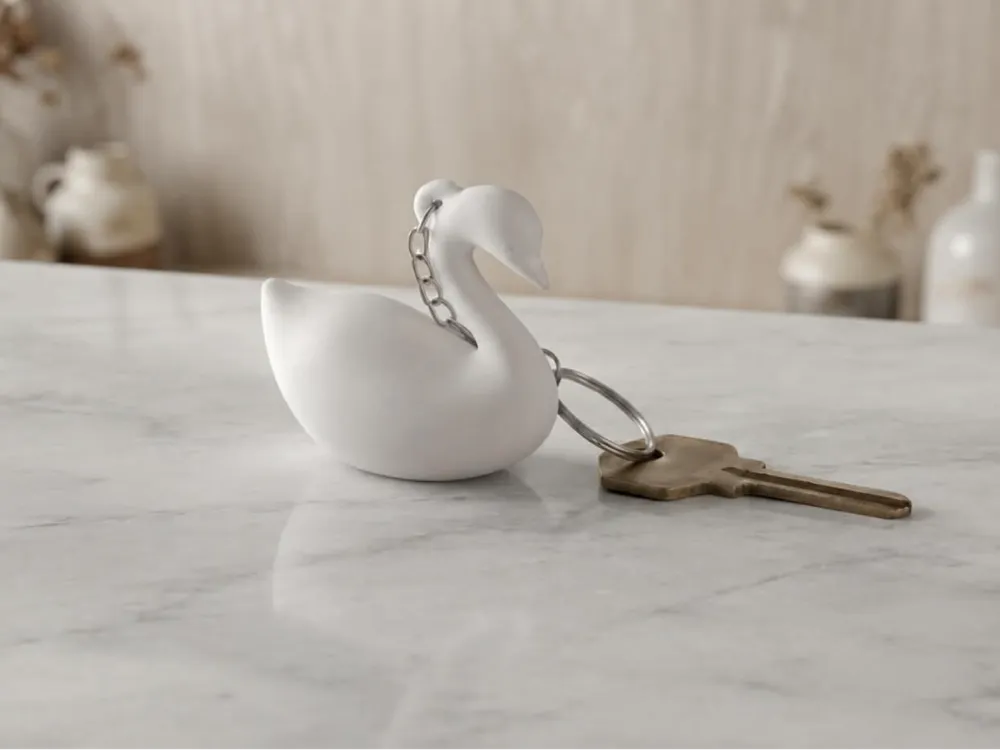 Minimalist Swan Keychain & Bag Charm - Free 3D Print Model - MakerWorld