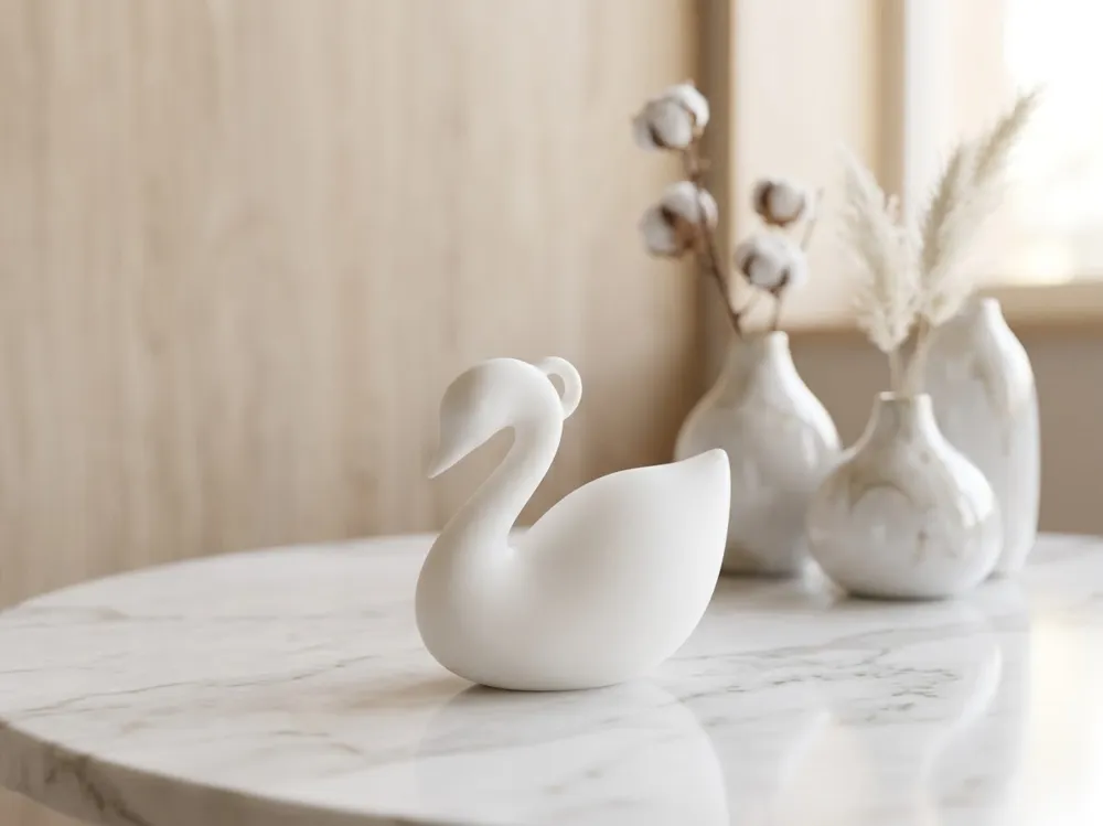 Minimalist Swan Keychain & Bag Charm - Free 3D Print Model - MakerWorld
