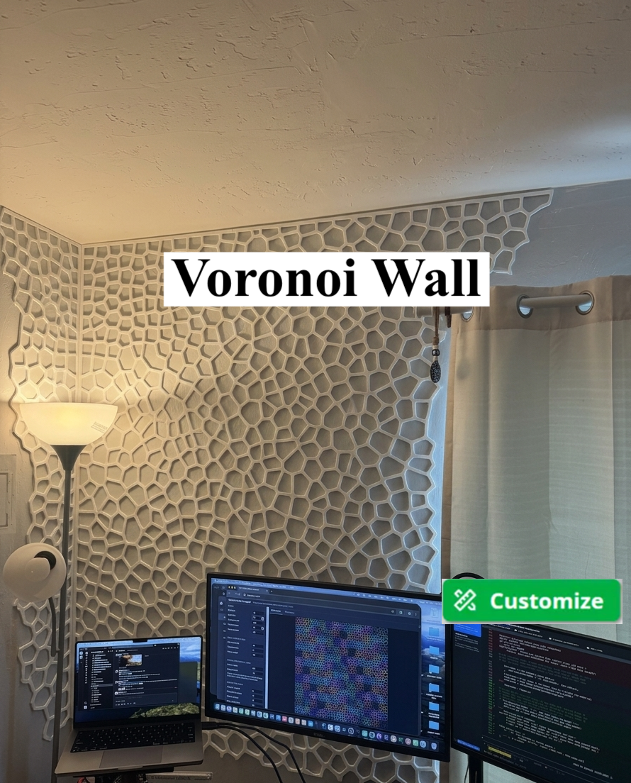 Miniatura 4 do modelo 3D Voronoi Pattern Wall