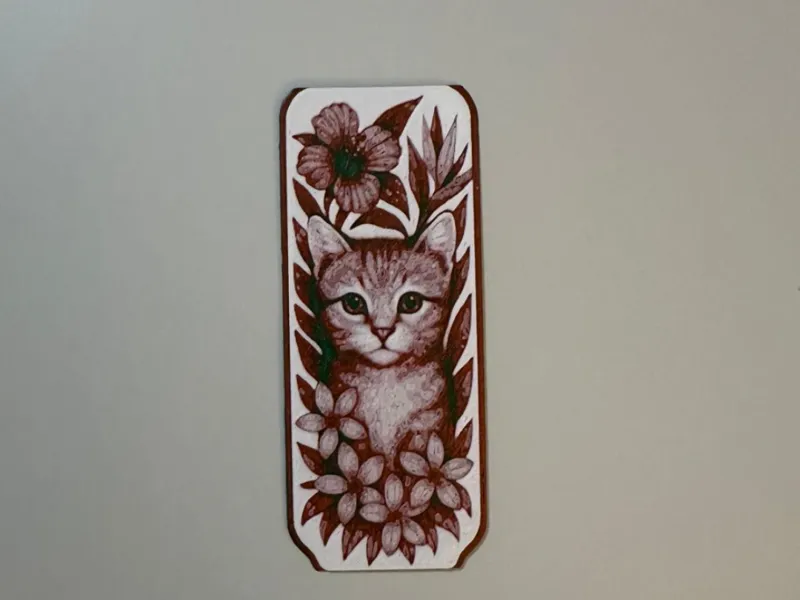 Hueforge Cat Bookmark