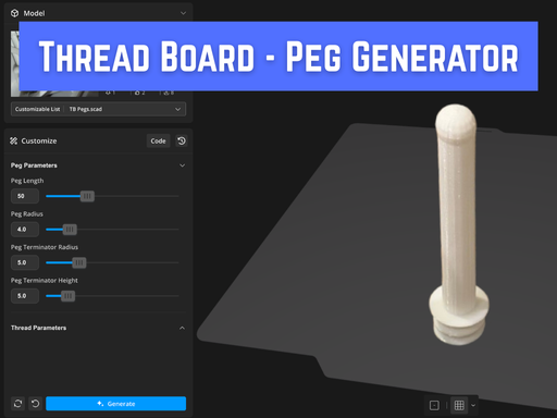 Thread Board compatible Wall Peg Generator