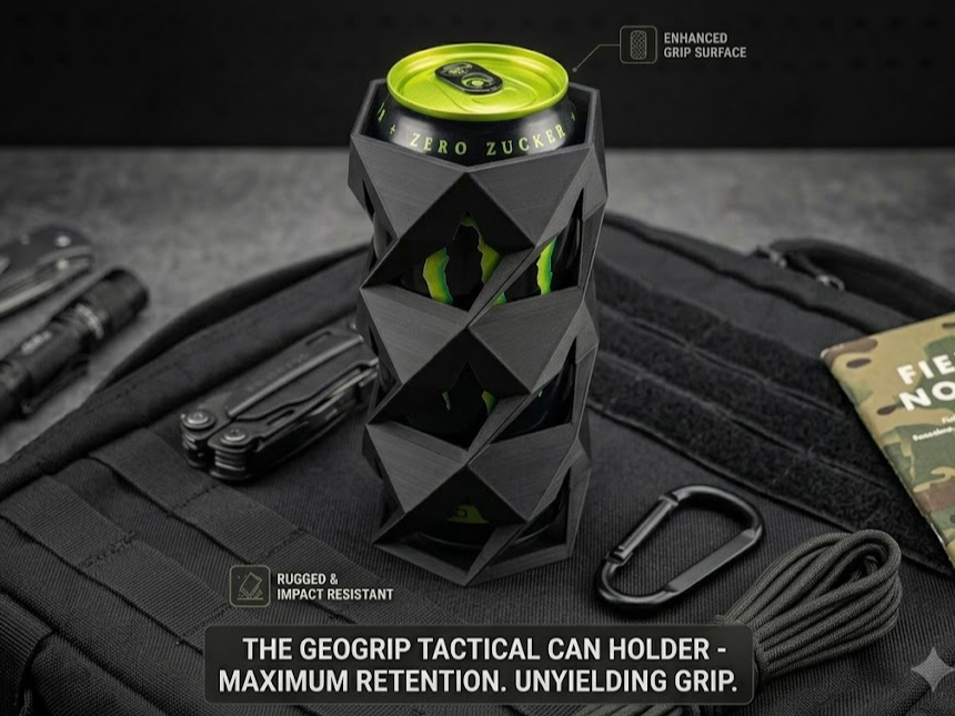 GeoGrip Tactical Can Holder LowPoly Monster Energy