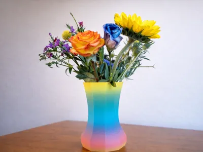 Rainbow Polygon Decor Vase