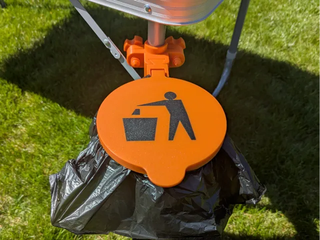 Camping waste bin for table leg