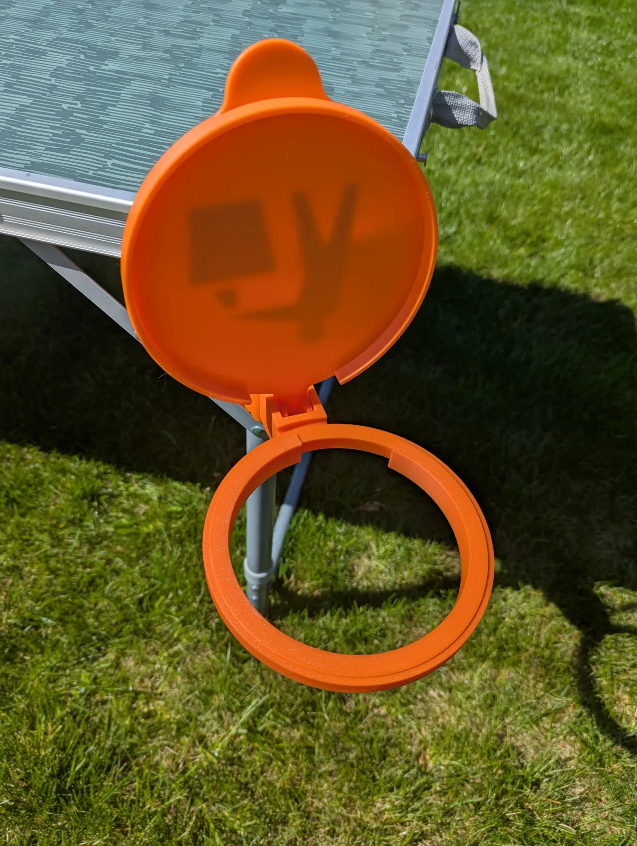 Camping waste bin for table leg view 4