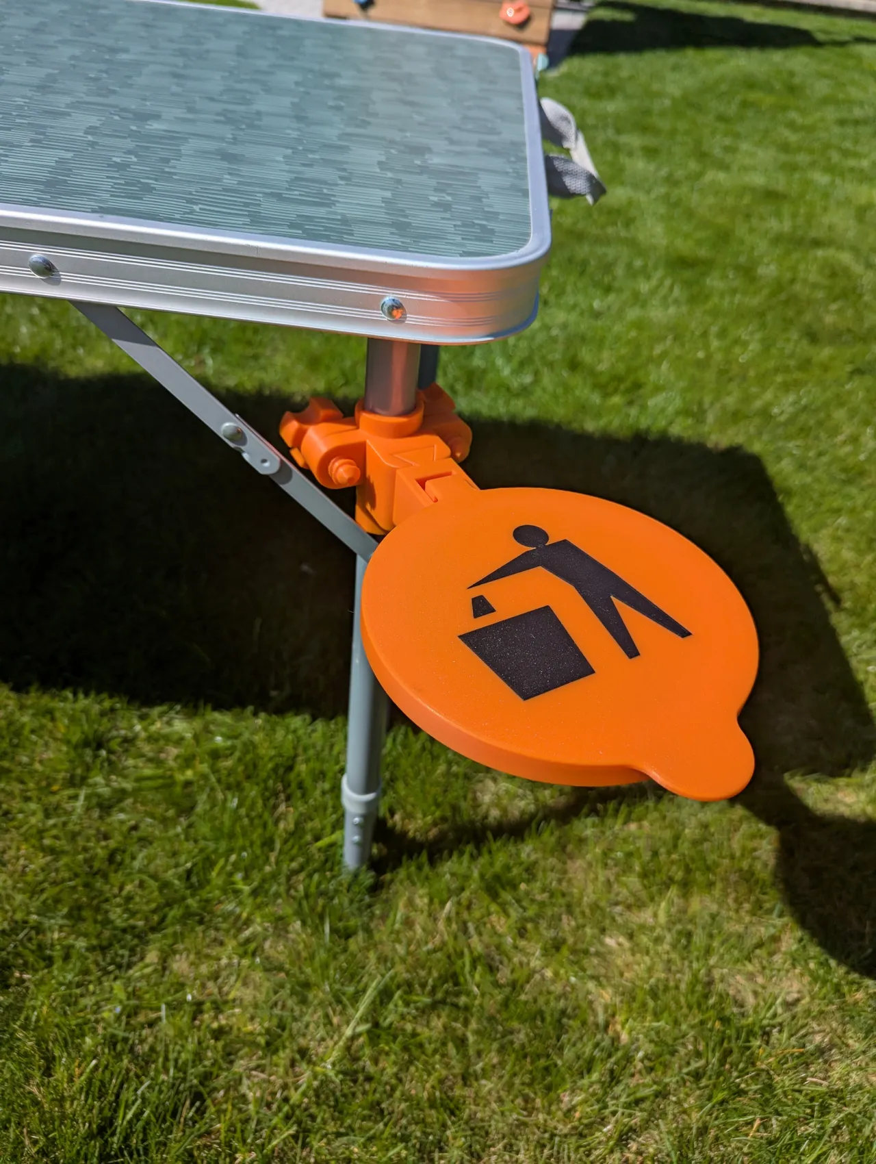 Camping waste bin for table leg view 3
