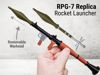 RPG-7 Scale Model with Rocket and Display Stand