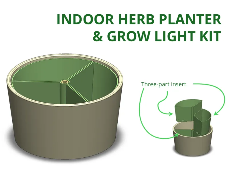 Indoor Herb Planter & Grow Light Kit
