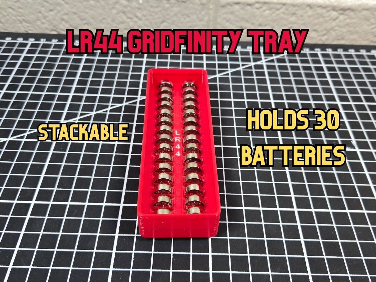LR44 Battery Gridfinity Bin (3x1x3)