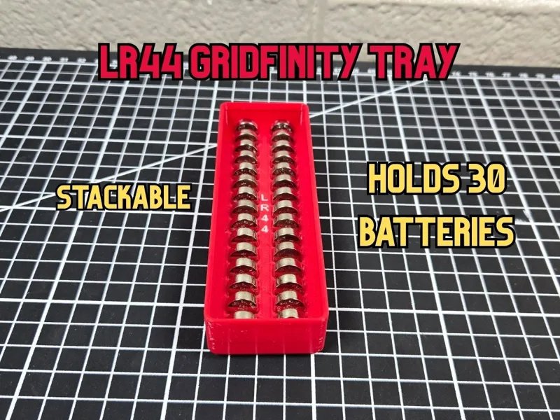 LR44 Battery Gridfinity Bin (3x1x3)