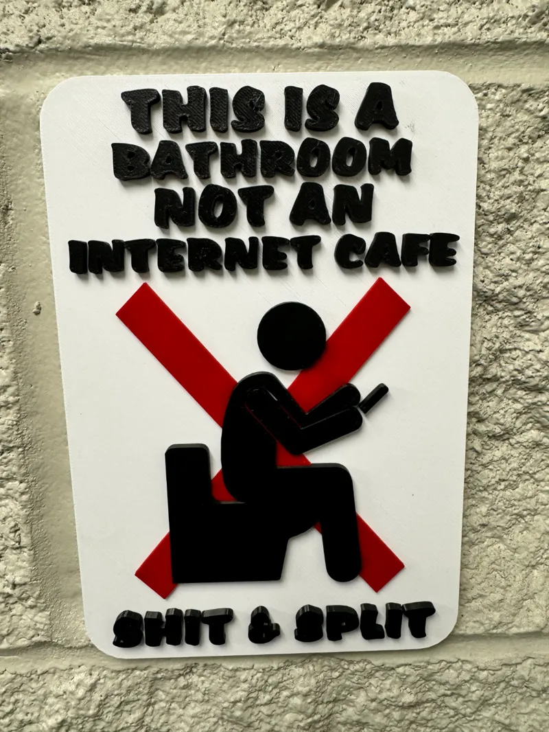 Sh!t & Split Bathroom Sign 3 color AMS