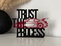 Plaque déco Porsche GT3 RS — Trust the Process — photo 3