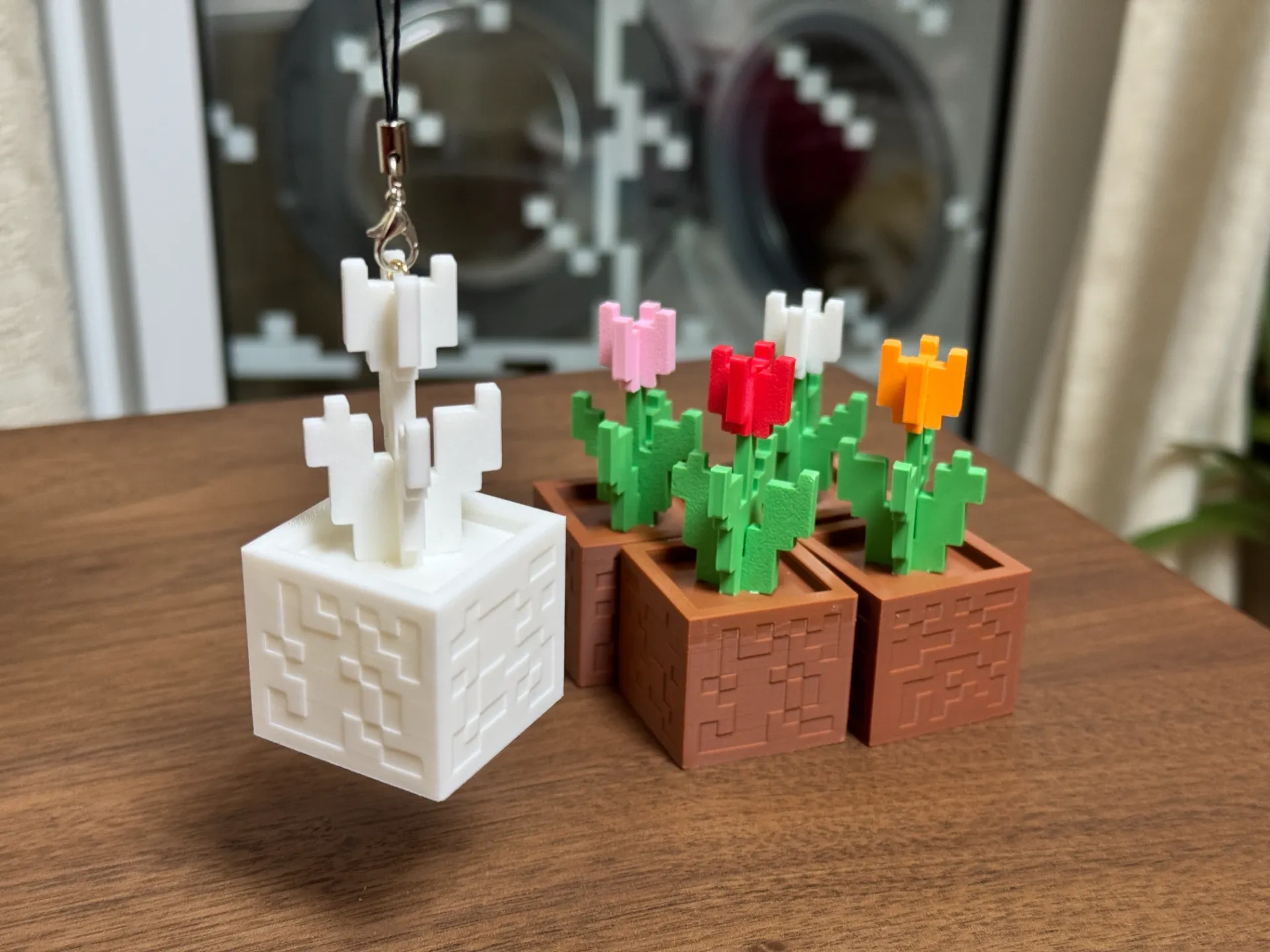 Miniatura 1 do modelo 3D 我的世界像素风花盆挂件