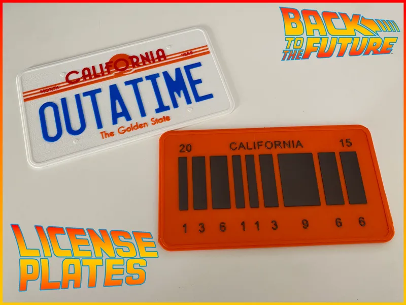 Back to the future - License plates (2 versions)
