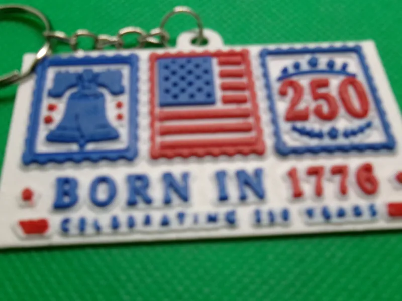 Born in 1776 earrings and keychain