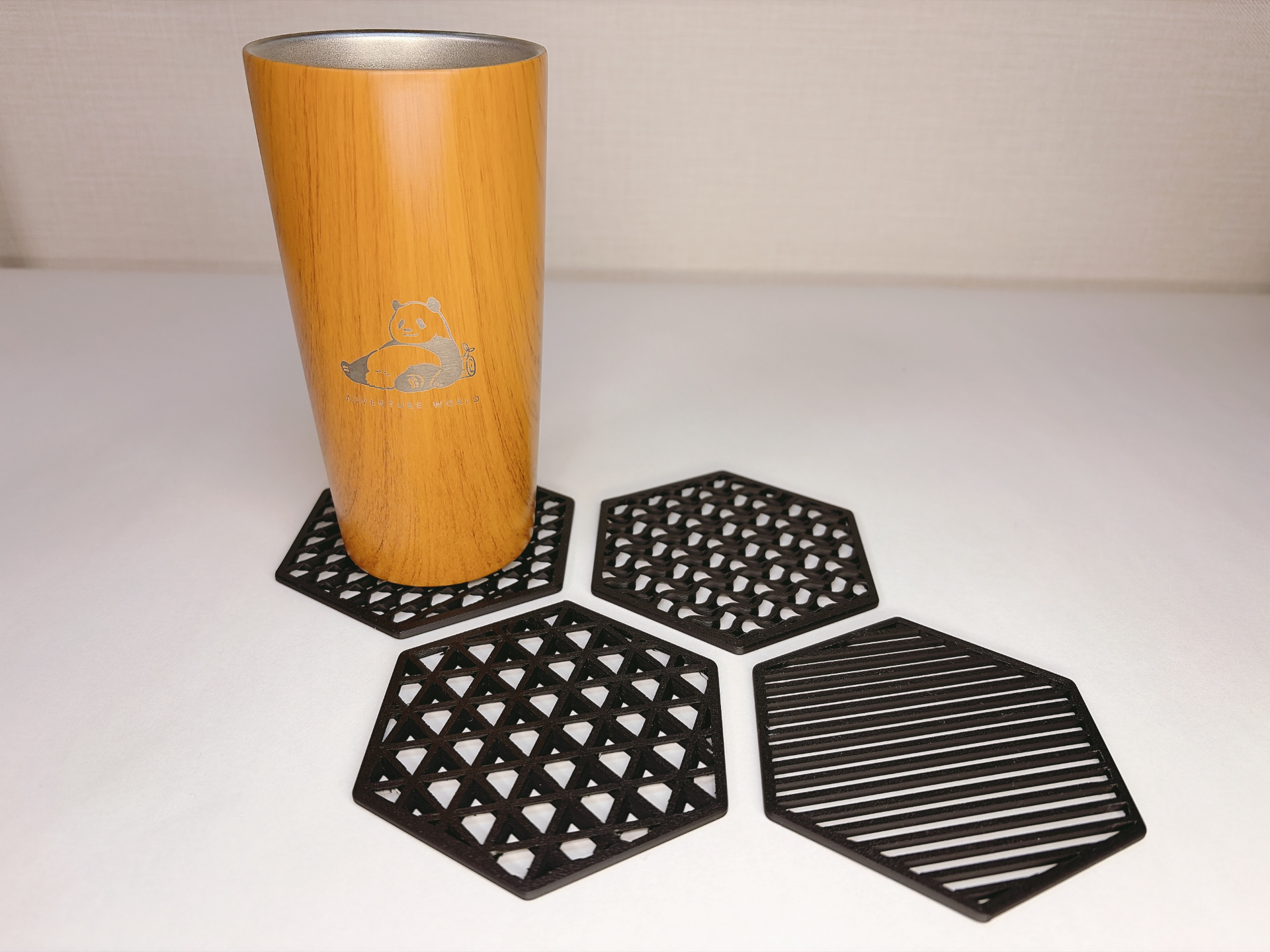 Modern Japanese Geometric Coasters - Set of 4