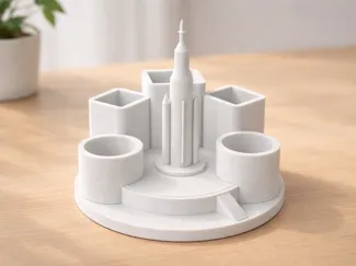 Mission Control Desk Organizer — Artemis Rocket
