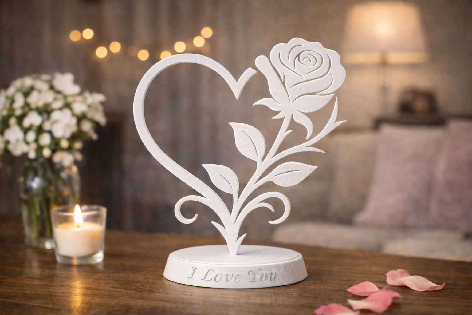 Miniatura 2 do modelo 3D Valentine Rose (Cutom Text)