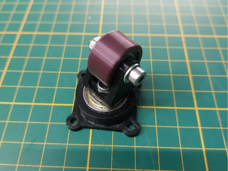 Caster swivel supported by ball bearings 608, 697