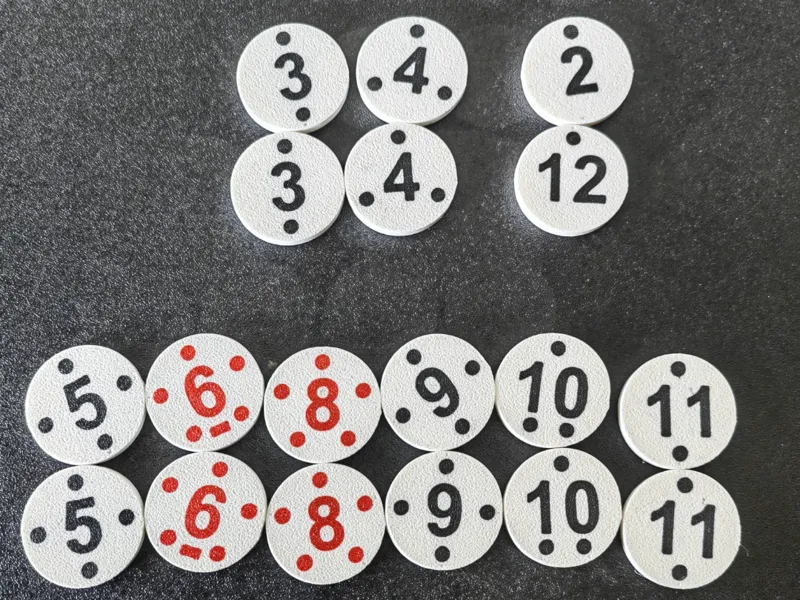 Number coin for Catan game