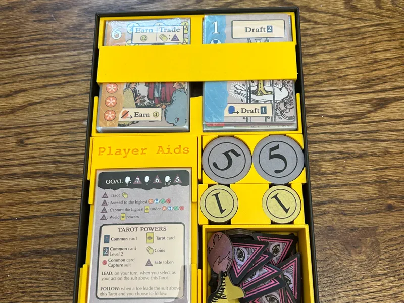 Soothsayers board game Insert for sleeved cards