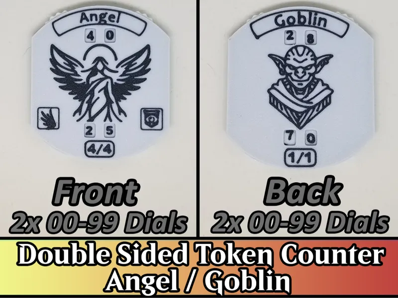 Double Sided MTG Token Counter Angel / Goblin