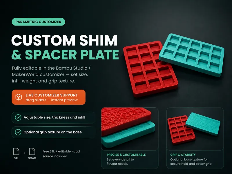 Custom Shim & Spacer Plate – Fully Parametric
