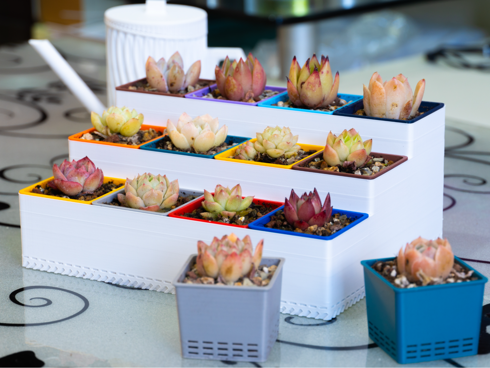 Miniatura 1 do modelo 3D 「多肉阶梯花房」模块化多肉花盆