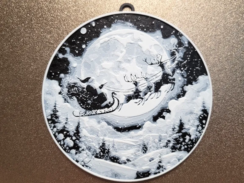 Santa Sleigh - Christmas Ball Decoration - 120x120