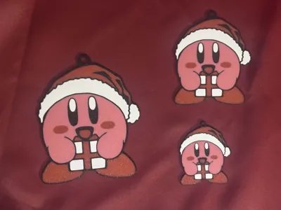 Santa-Kirby Christmas Ornament/ Keychain/ Bag Tag