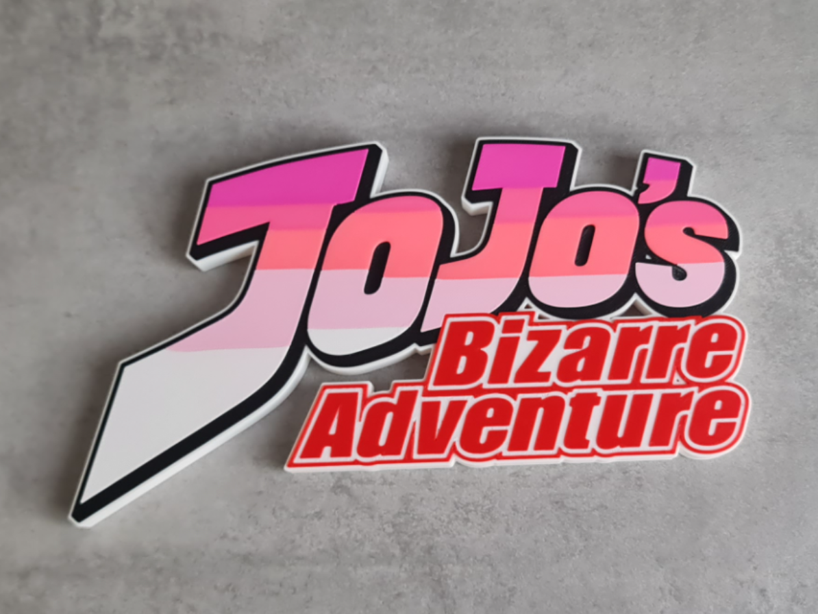 Jo Jo's Bizarre Adventure Logo - LED Light Box - Free 3D Print