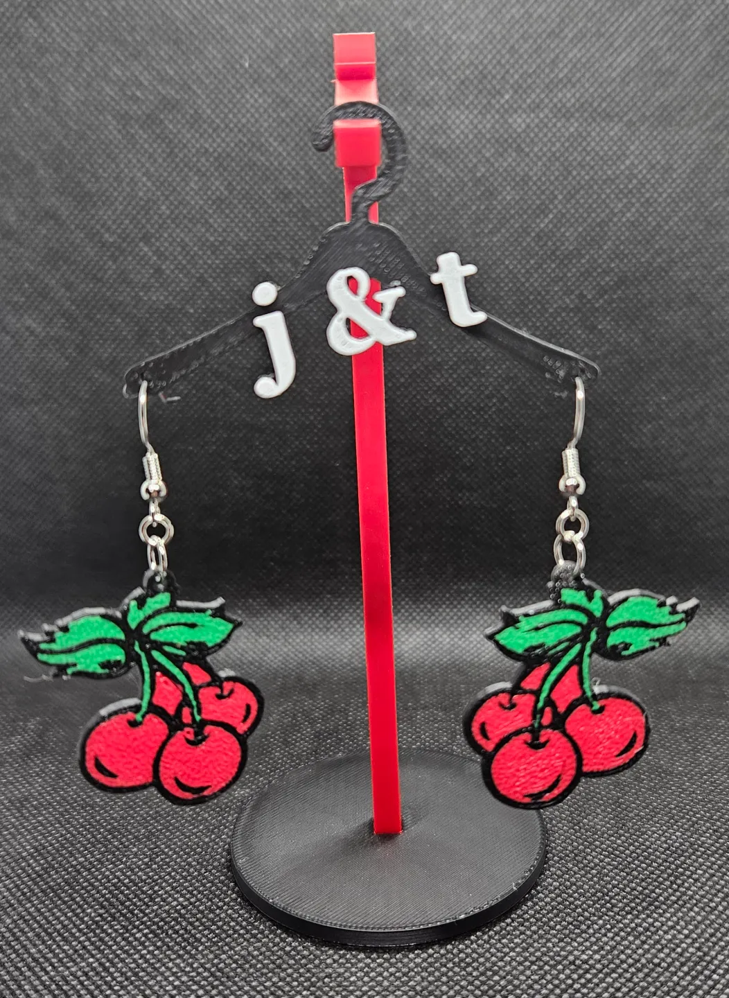 Cherries earrings view 2