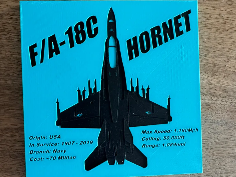 F-18C Hornet Plaque