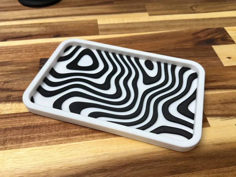 Modern Topographic Line Catch-All Tray