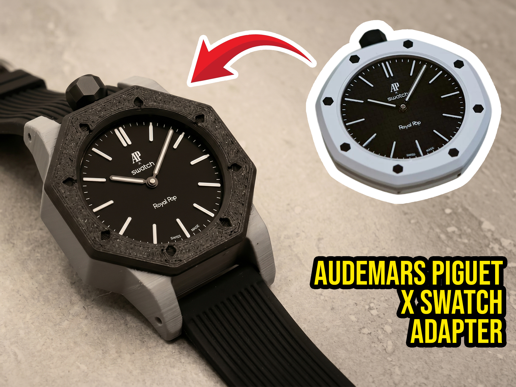 バーベキュー・調理用品 Swatch x Audemars Piguet Audemars Piguet x Swatch Royal Pop Wirst Adapter - Free 3D Print