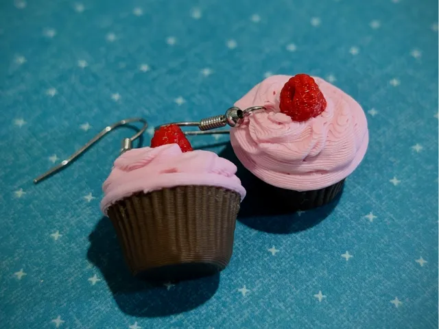 Raspberry Cupcake Earring