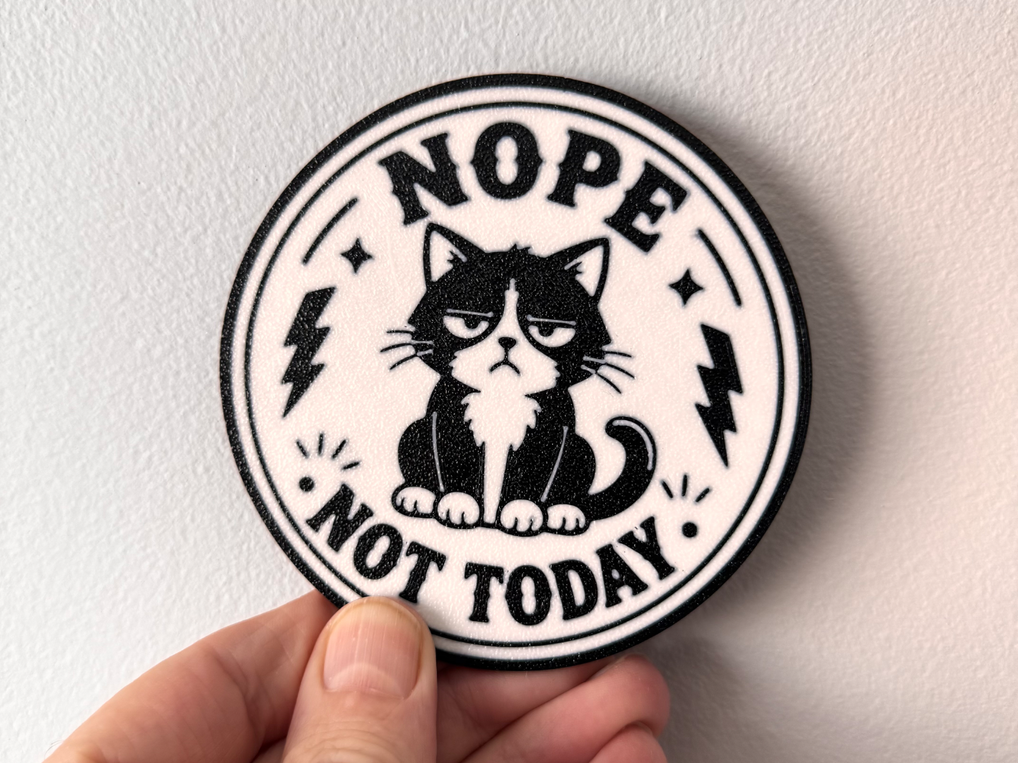 Nope Not Today Grumpy Cat Coaster