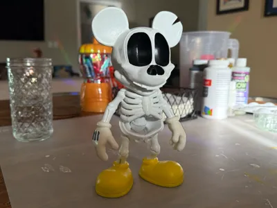 Mickey Mouse Skeleton w/ Skull