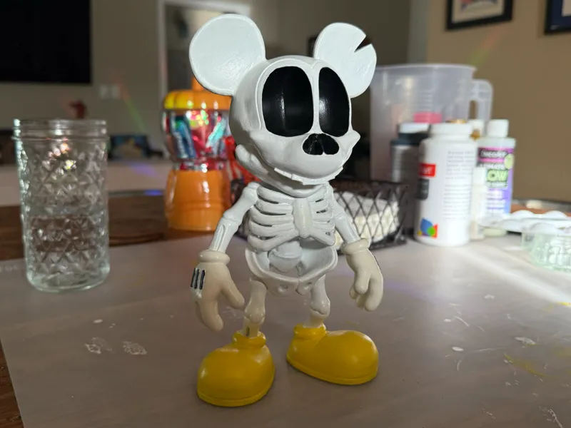Mickey Mouse Skeleton w/ Skull