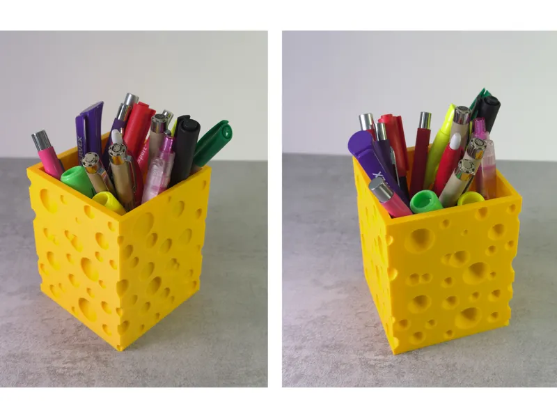 Cheese Cube Pen Holder