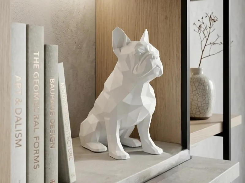 French Bulldog Low Poly – Modern Design Sculpture