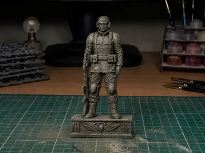 Grimdark Sci-Fi Soldier Statue Wargaming Terrain